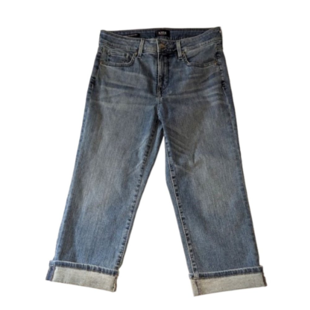 NYDJ LA Not Your Daughters Jeans Marilyn Straight Lift Tuck Crop Stretch Denim 6
